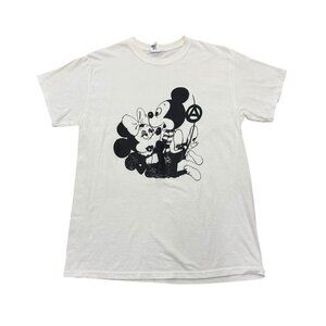 Men’s Mickey/Minny T shirt collab A white cotton 2010s